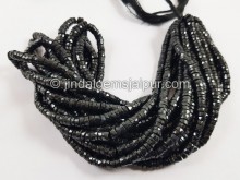 Black Spinel Faceted Tyre Beads